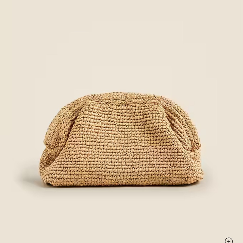 J. Crew Tan Clutch with Natural Woven Texture